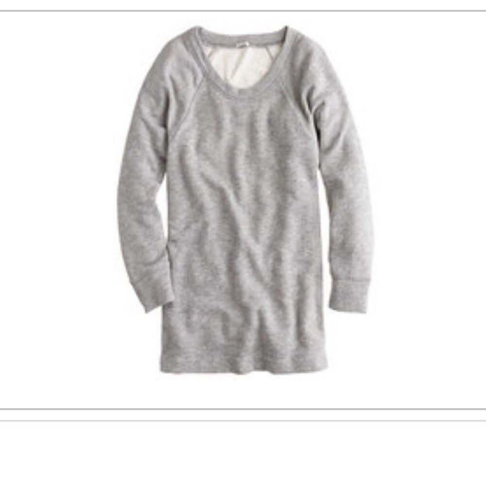 J. Crew | Heather Gray Drapey Raglan 3/4 Sleeve Sweatshirt | M
